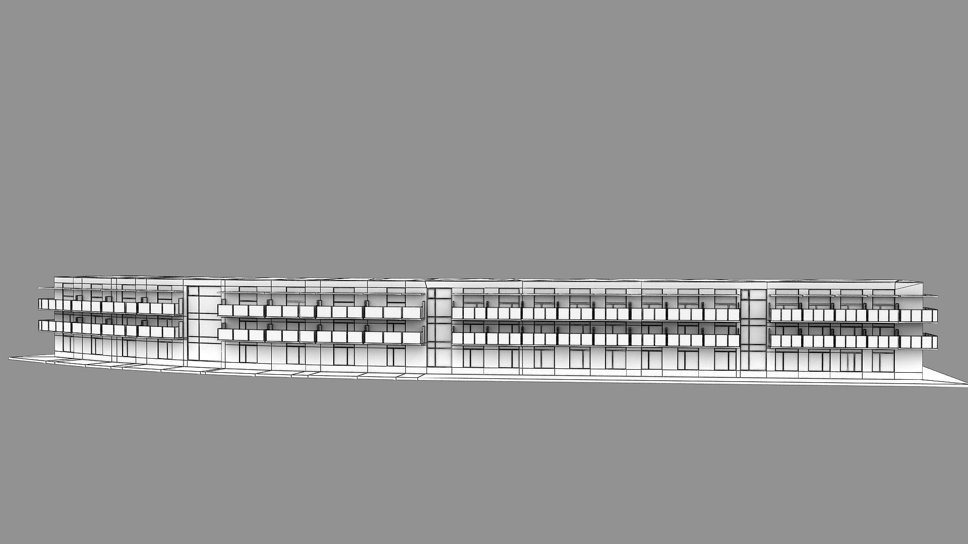 Realistic European City Block Building 39 Low-poly 3D model_16