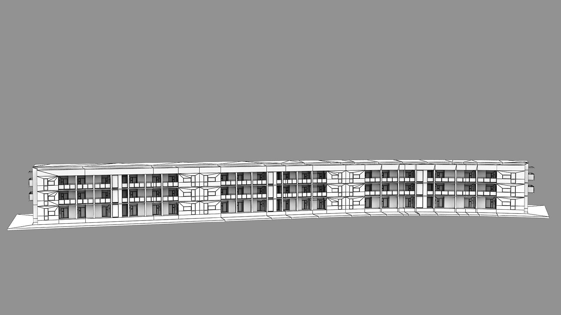 Realistic European City Block Building 39 Low-poly 3D model_17