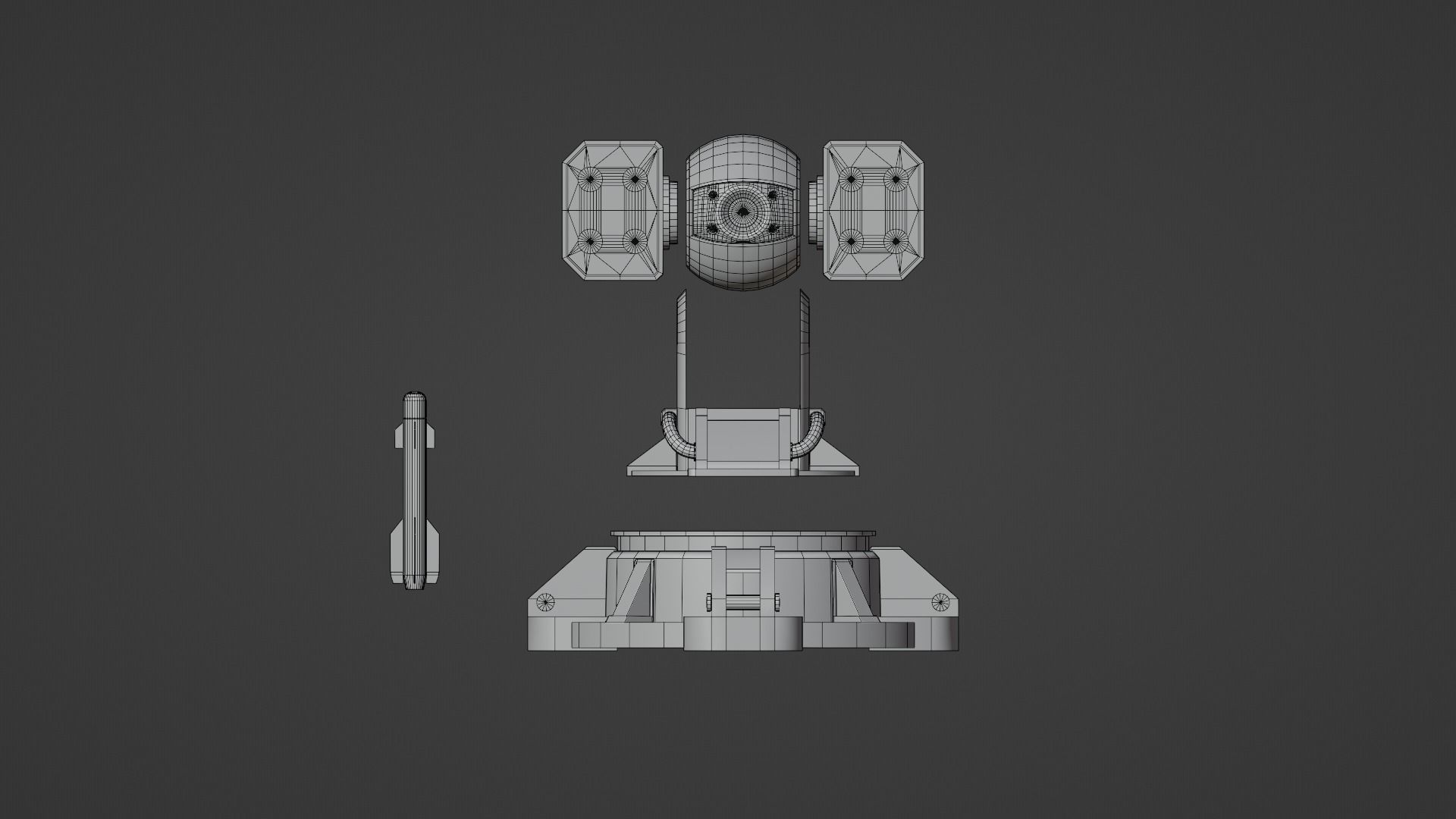 Sci-Fi MissileTurret Low-poly 3D model_11