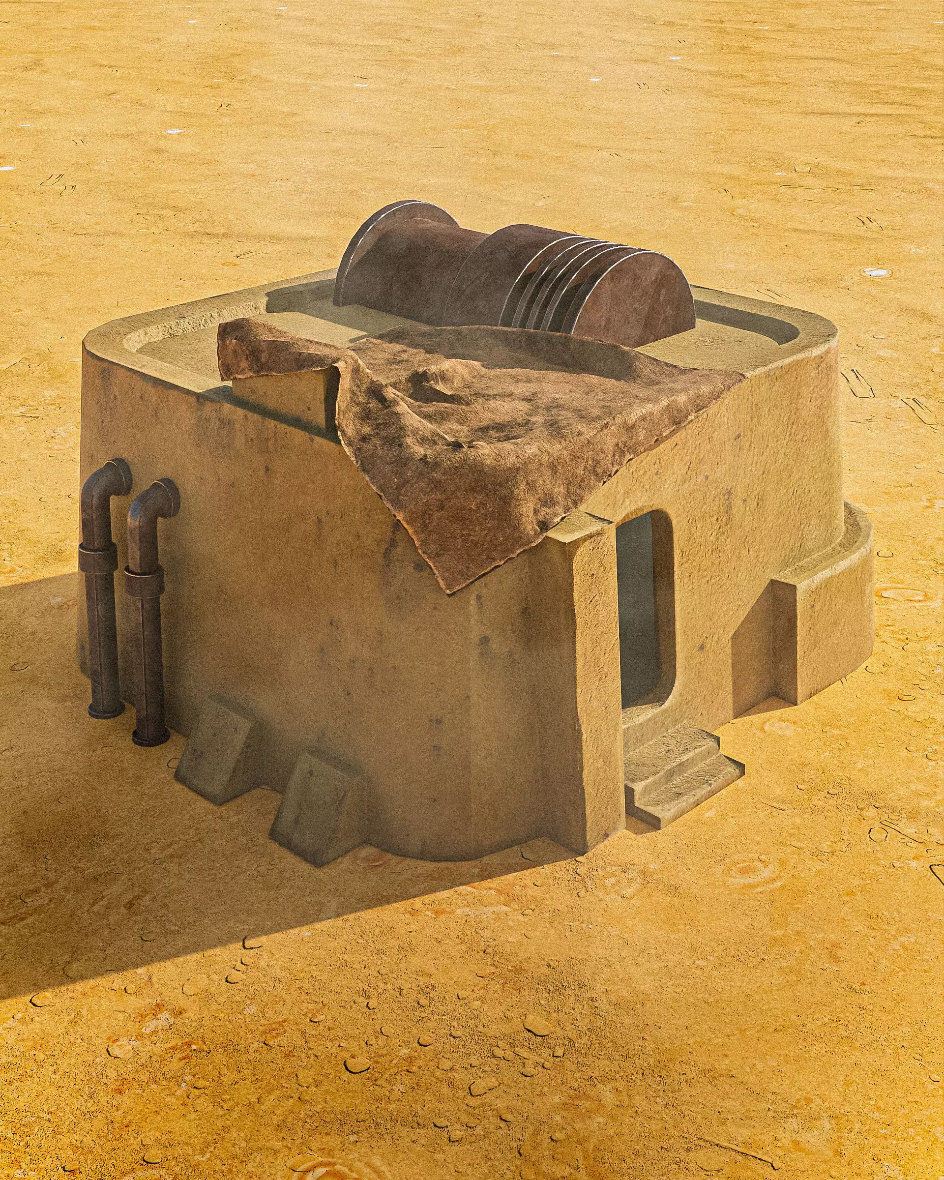 Tatooine building Free low-poly 3D model_0