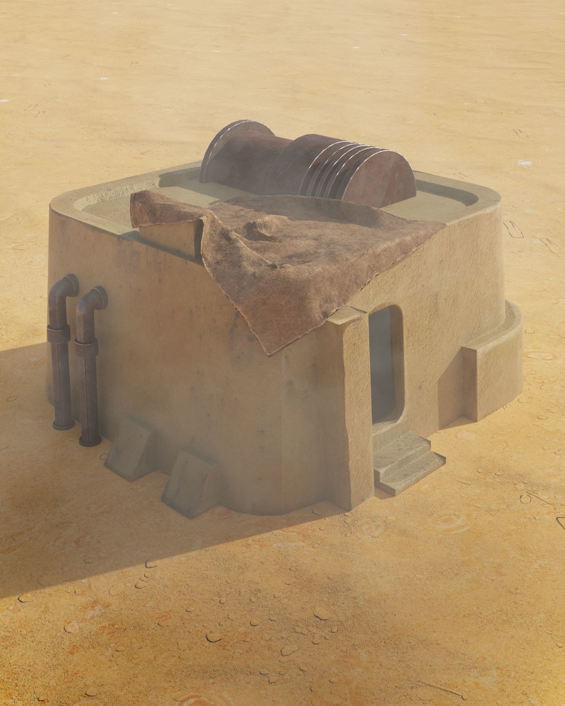 Tatooine building Free low-poly 3D model_2