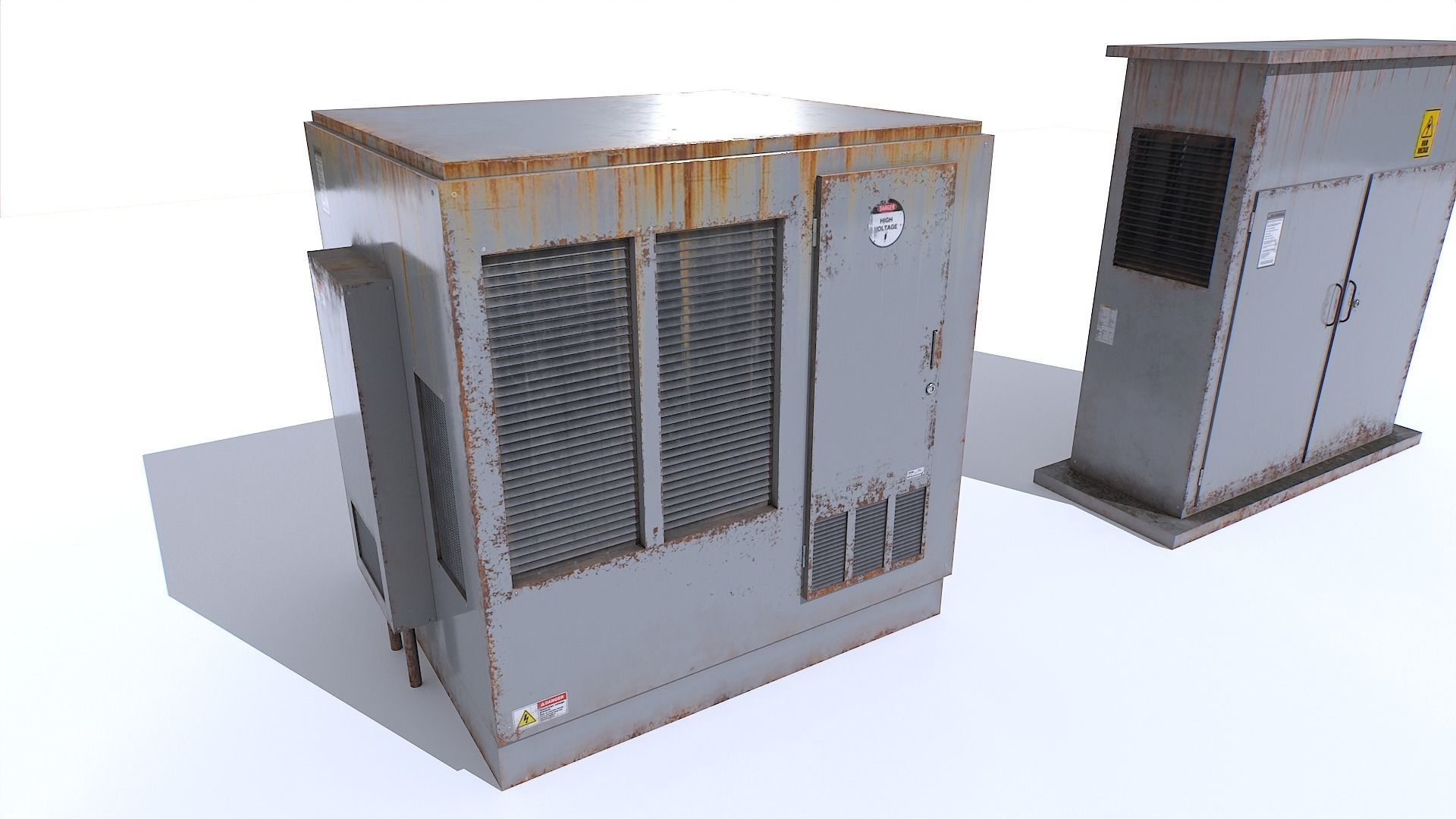 Electric Substation Transformer Set Low-poly 3D model_3