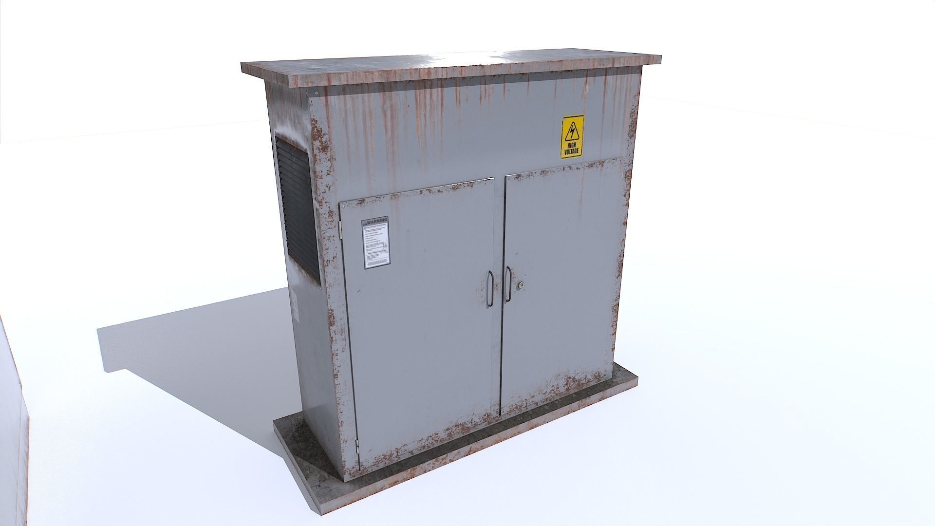 Electric Substation Transformer Set Low-poly 3D model_4