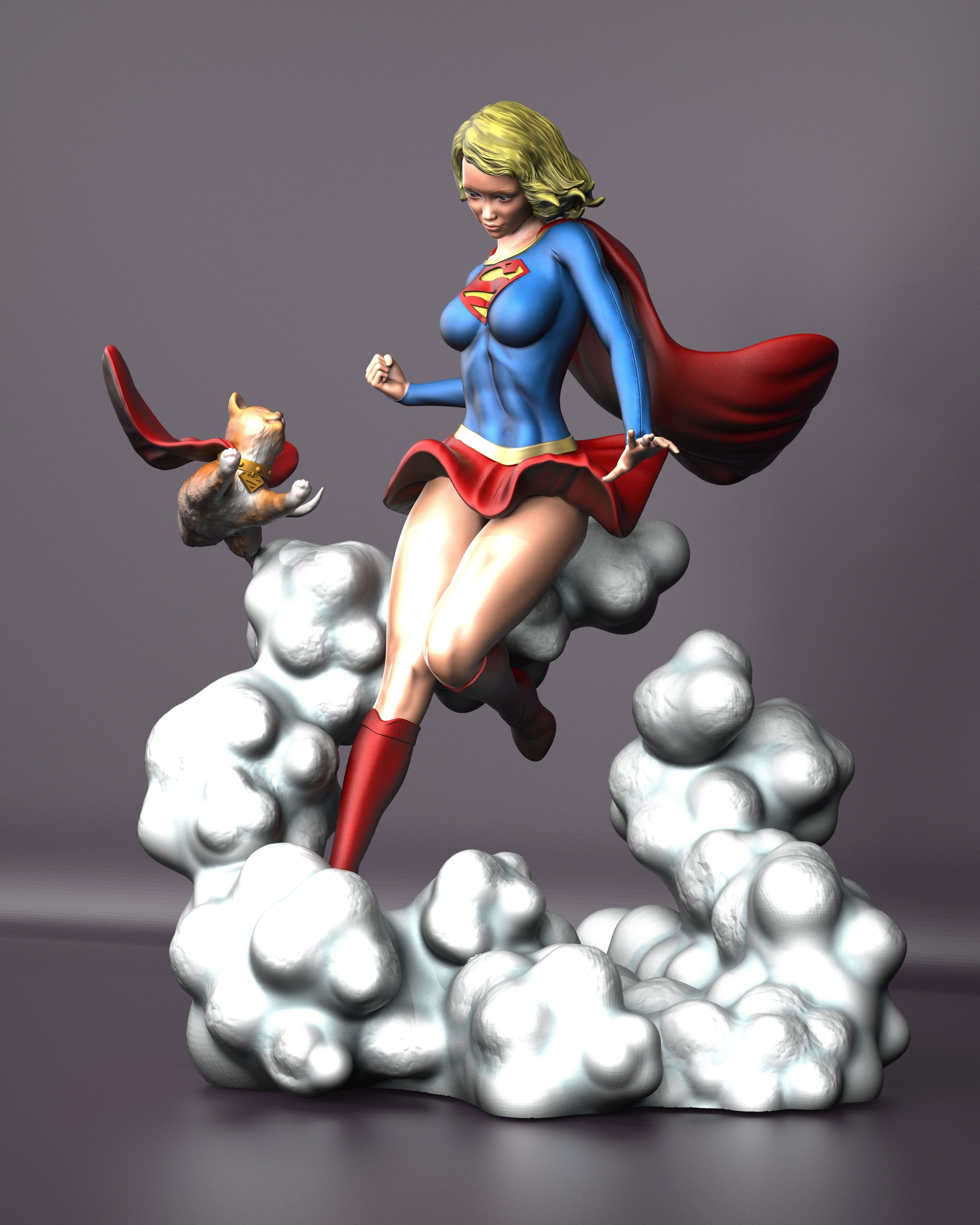 Superman And Supergirl Diorama 3D print model_2
