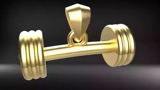 Dumbell Barbell Weightlifting Fitness Pendant Necklace