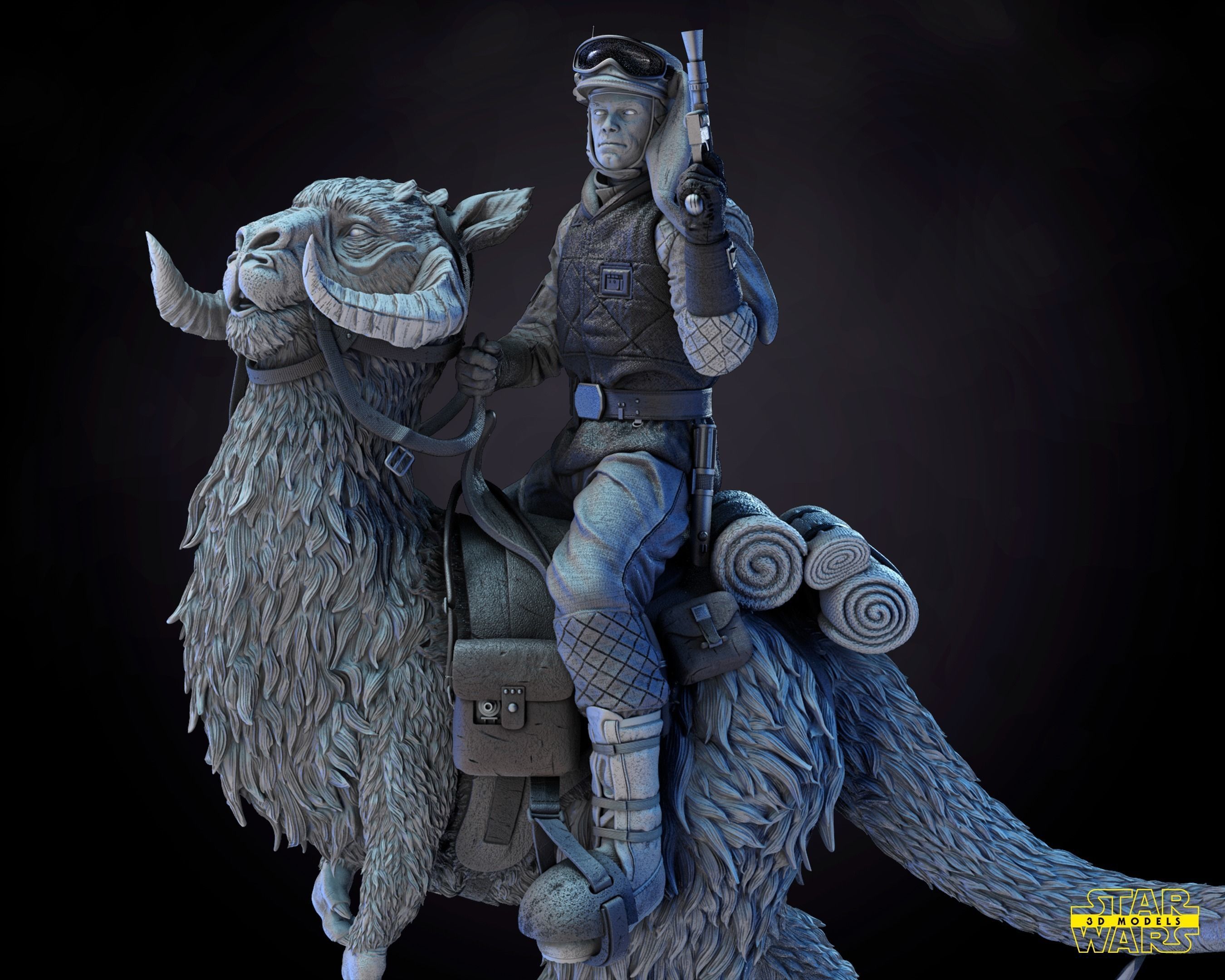 Luke Skywalker Snowsuit Sculpture Tested for 3D printing 3D print model_3