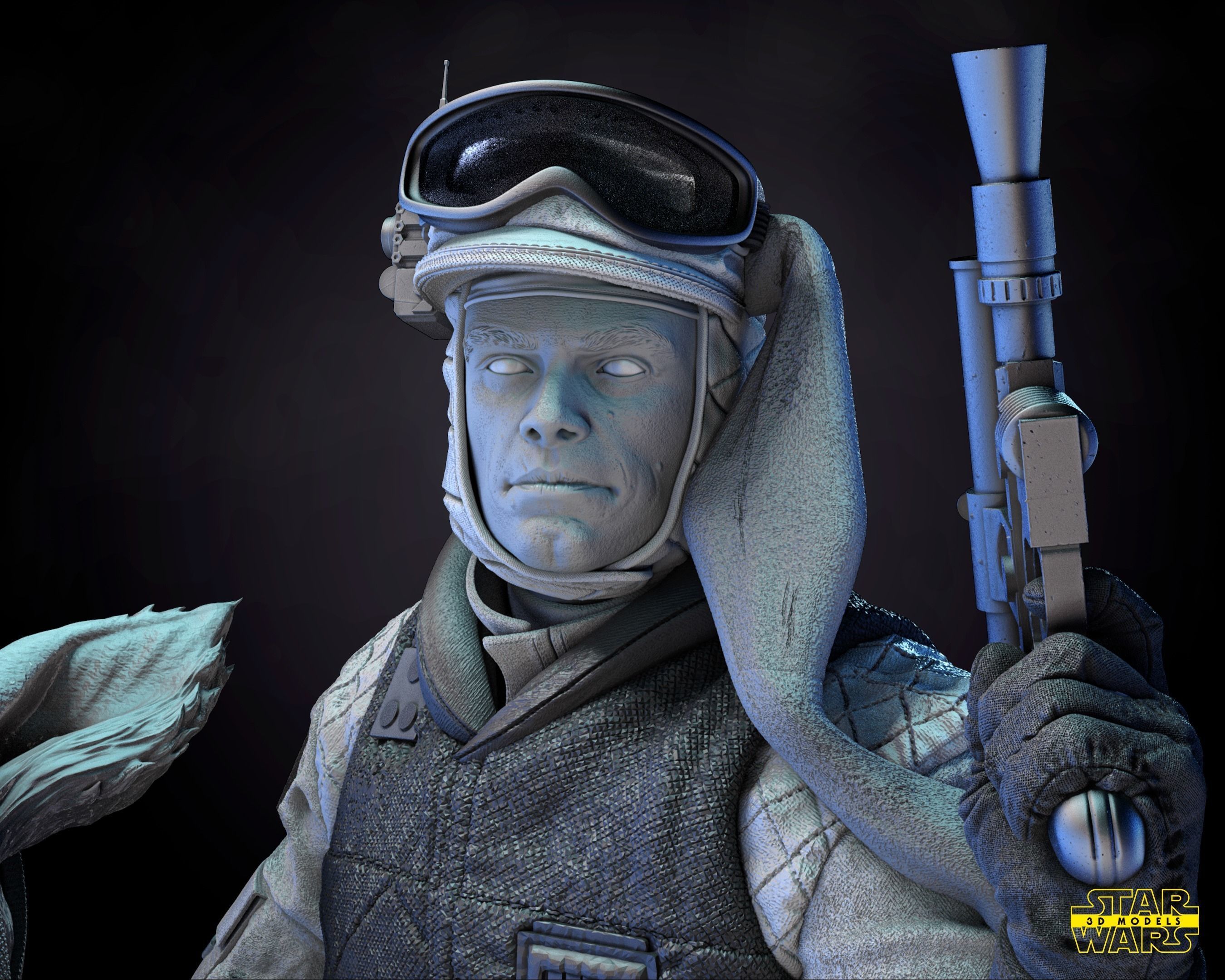 Luke Skywalker Snowsuit Sculpture Tested for 3D printing 3D print model_4