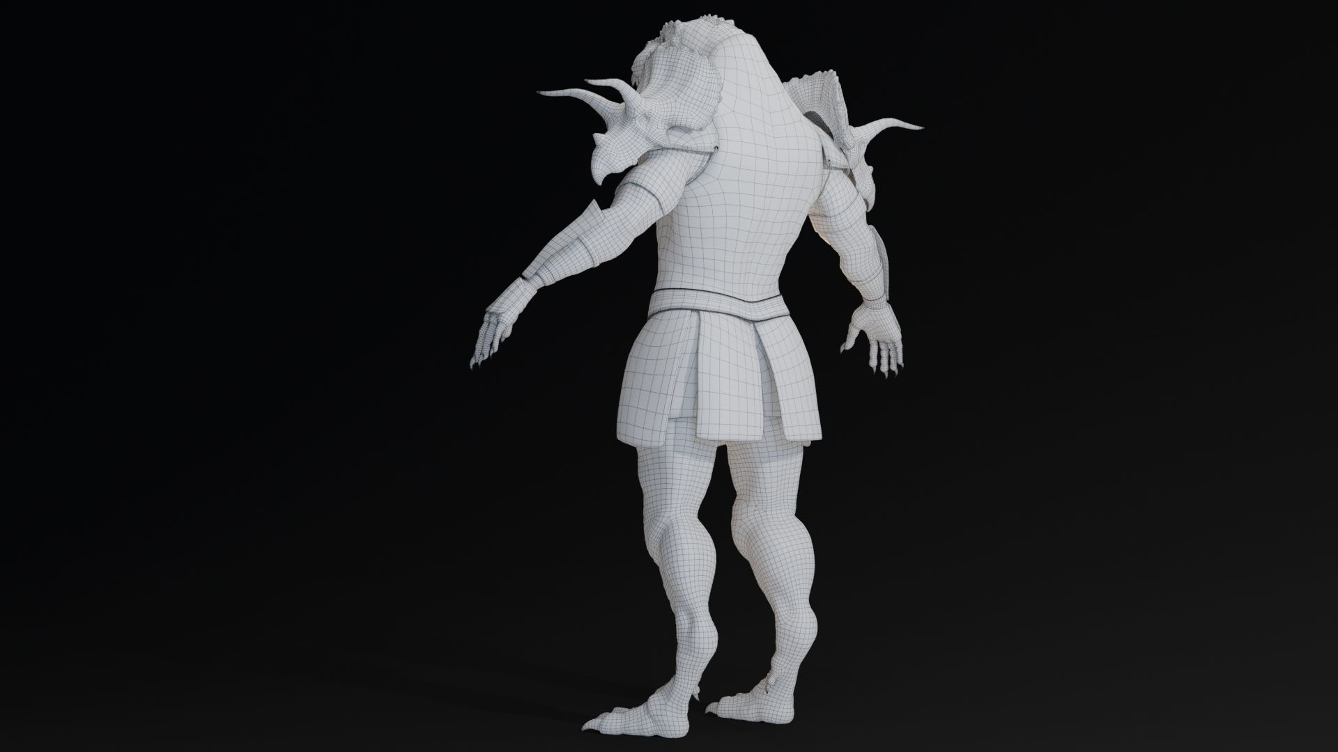 Theropod Rex Man - Maya Fbx Projects Low-poly 3D model_9