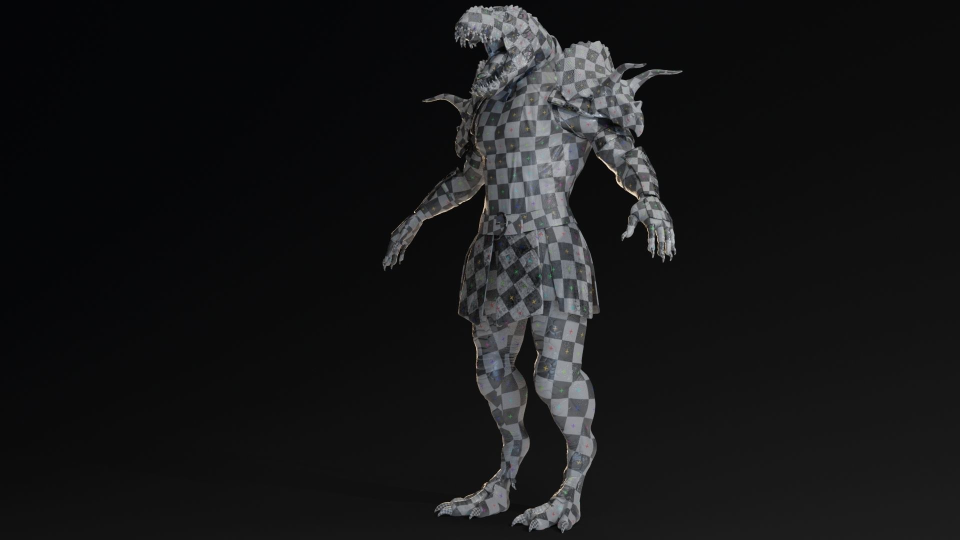 Theropod Rex Man - Maya Fbx Projects Low-poly 3D model_7
