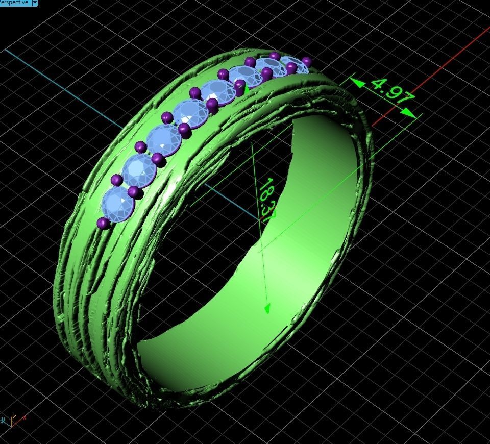 paired wedding rings  tree bark branch 954 3D print model_15