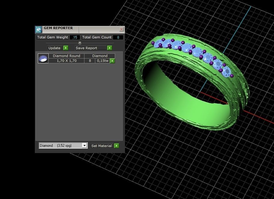 paired wedding rings  tree bark branch 954 3D print model_5