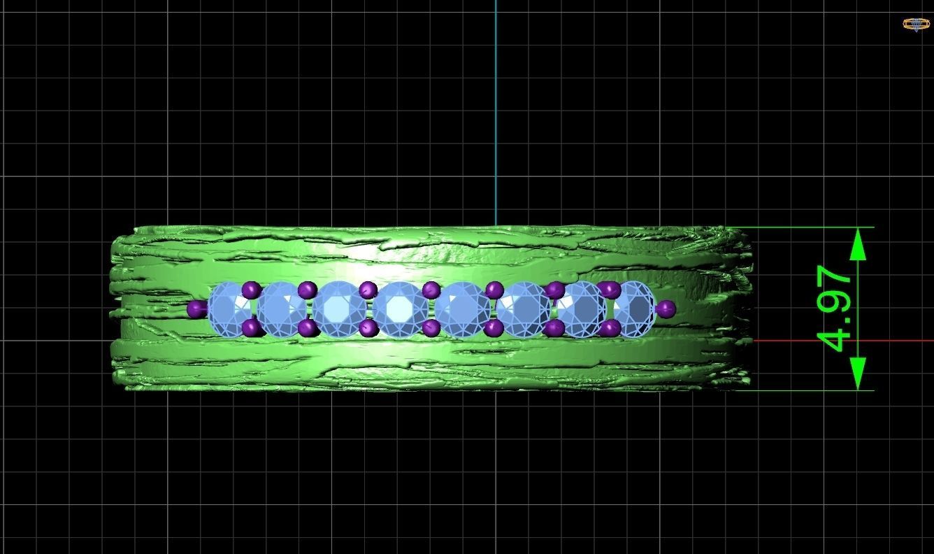 paired wedding rings  tree bark branch 954 3D print model_12
