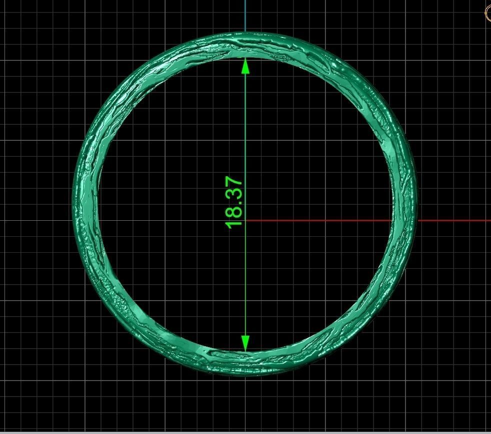 paired wedding rings  tree bark branch 954 3D print model_10