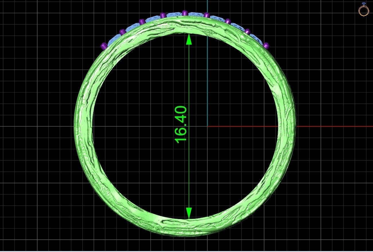paired wedding rings  tree bark branch 954 3D print model_14