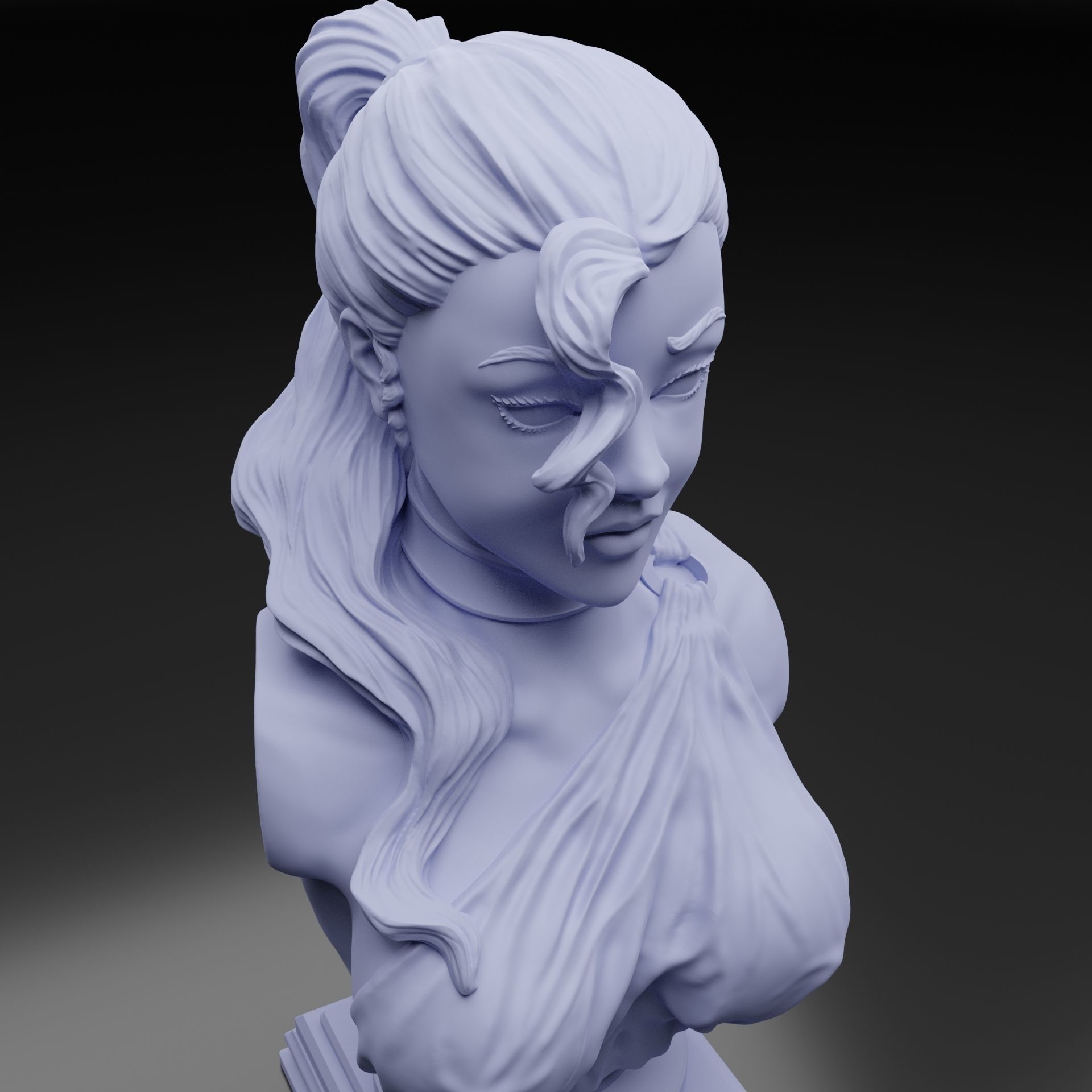 WOMAN BUST 3D print model_13