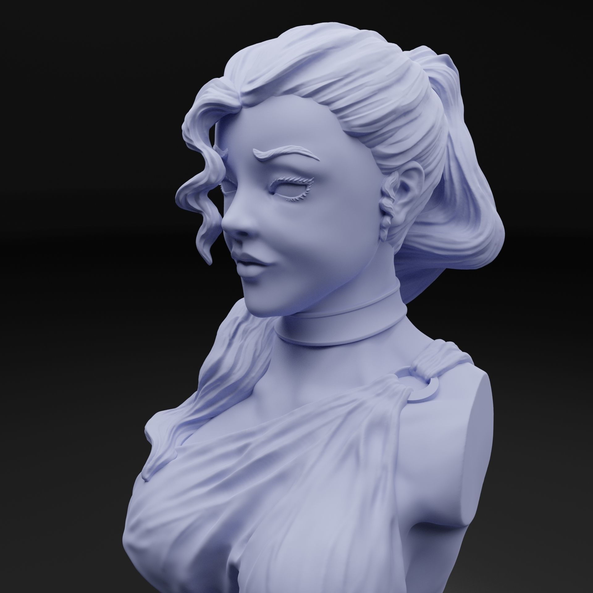 WOMAN BUST 3D print model_12