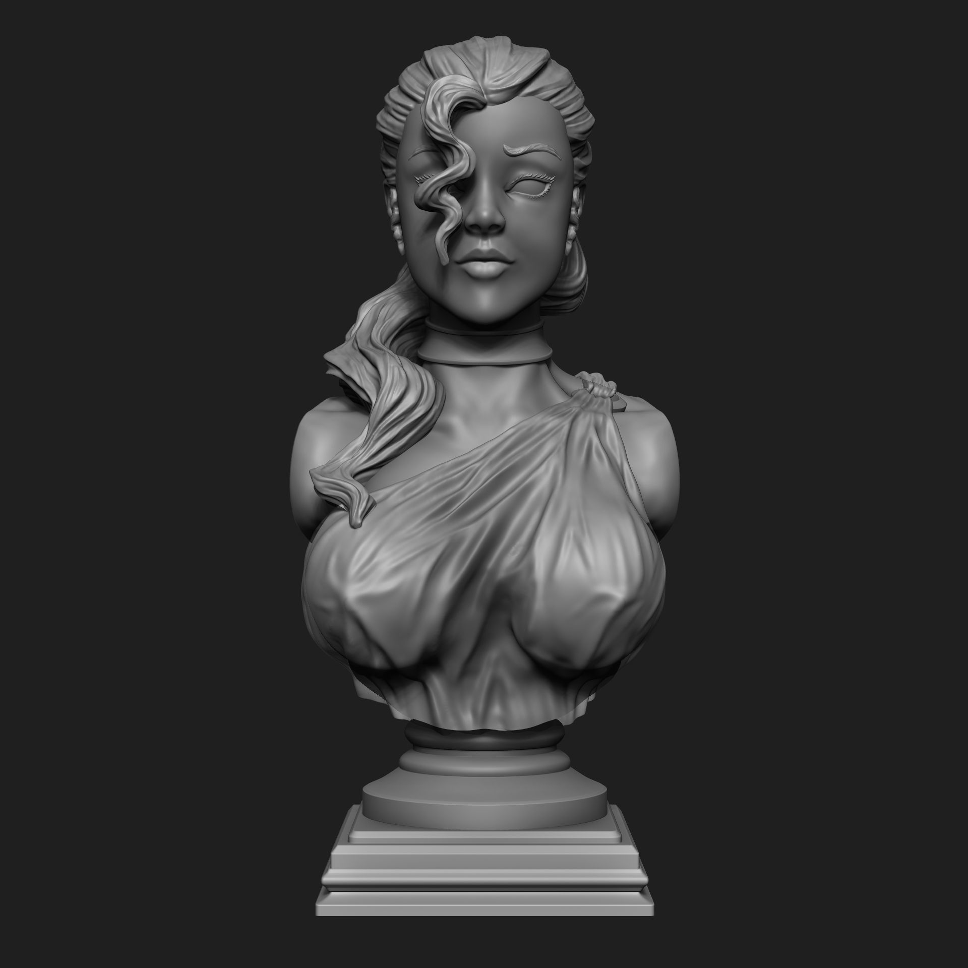 WOMAN BUST 3D print model_7
