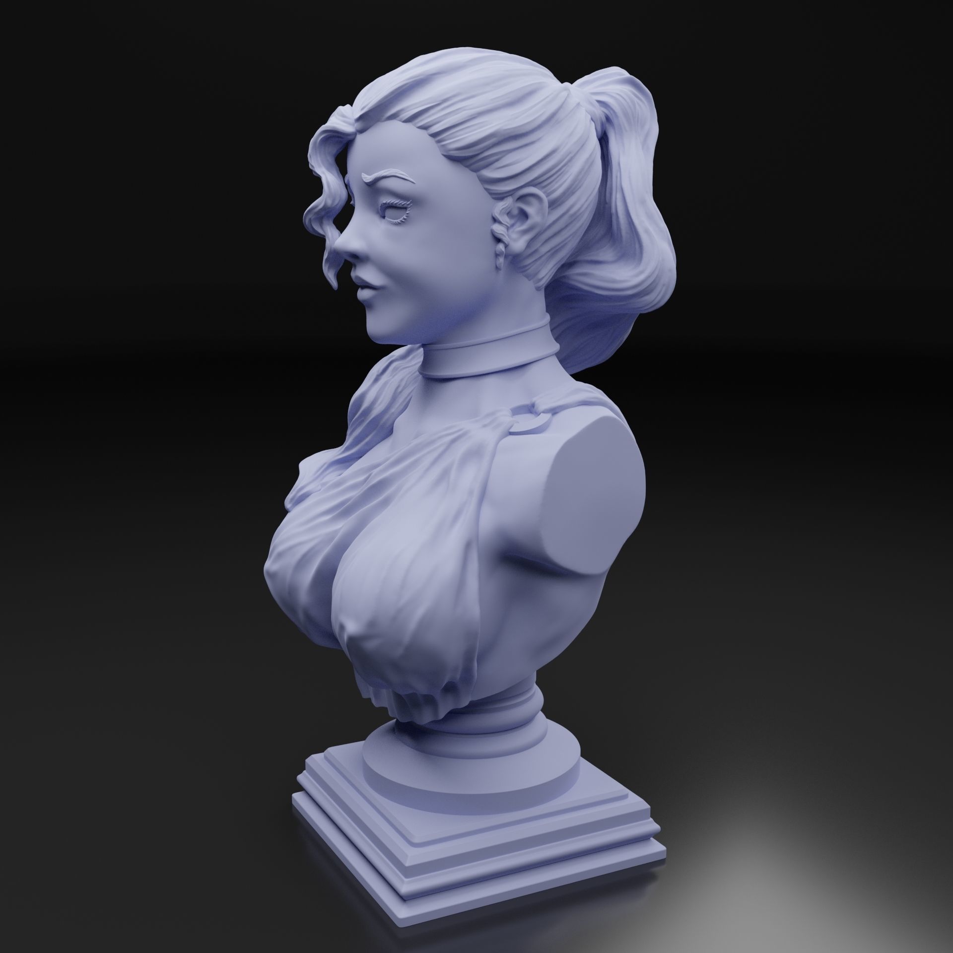 WOMAN BUST 3D print model_10