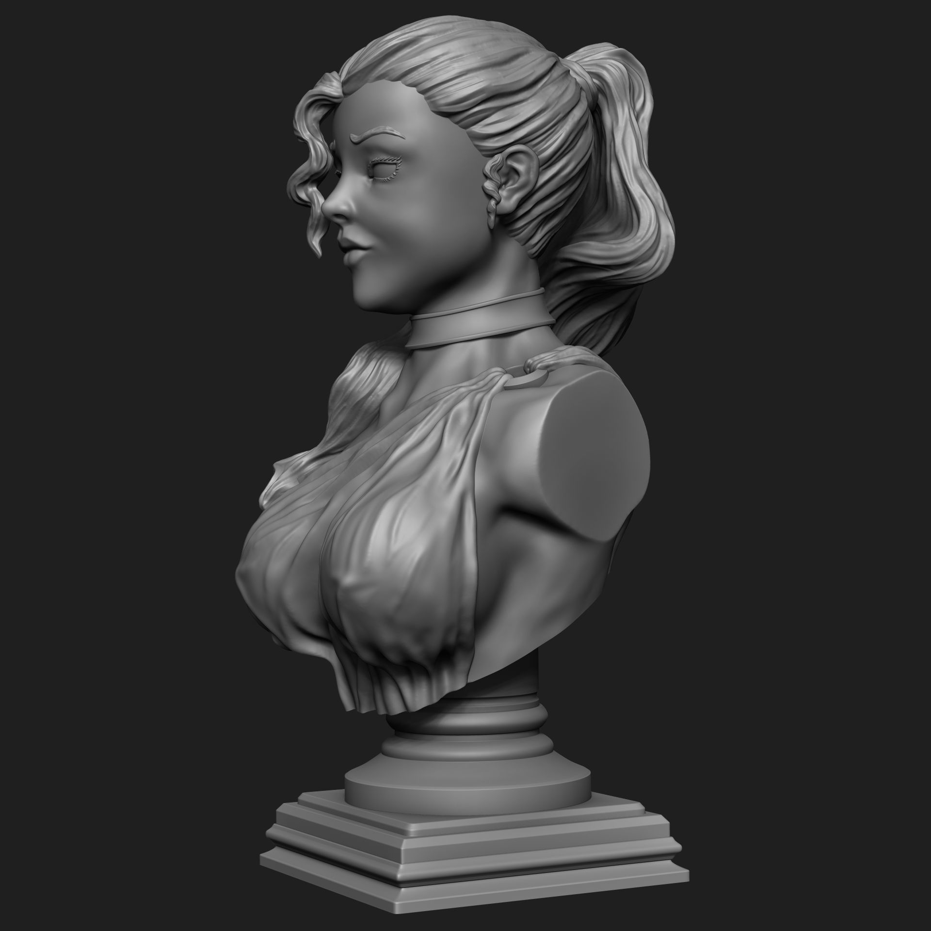 WOMAN BUST 3D print model_4
