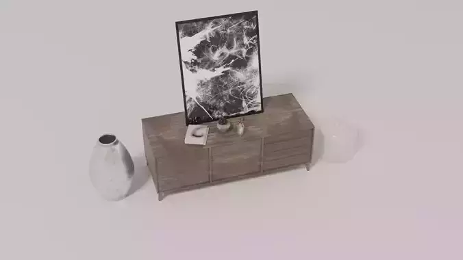 Low poly Storage Cabinet Full set  Low-poly 3D model
