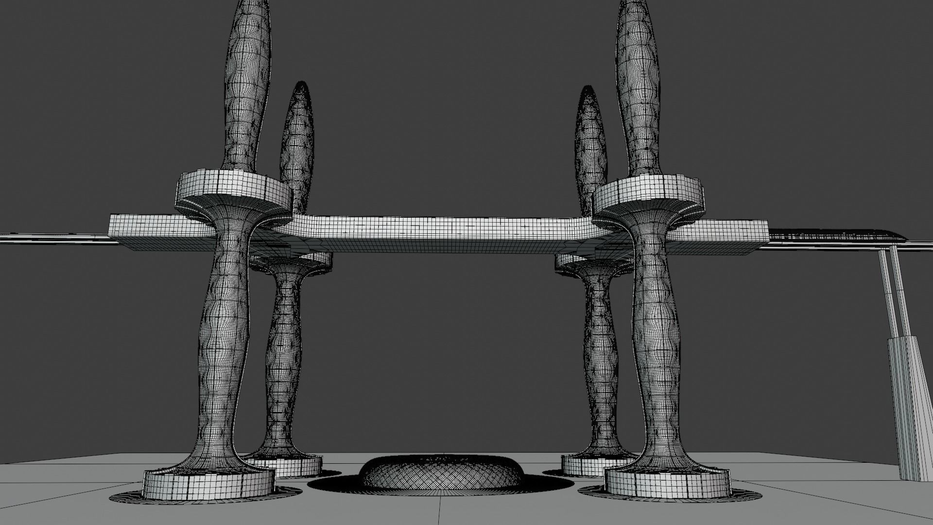 Future skyscrapers with maglev station 3D model_15