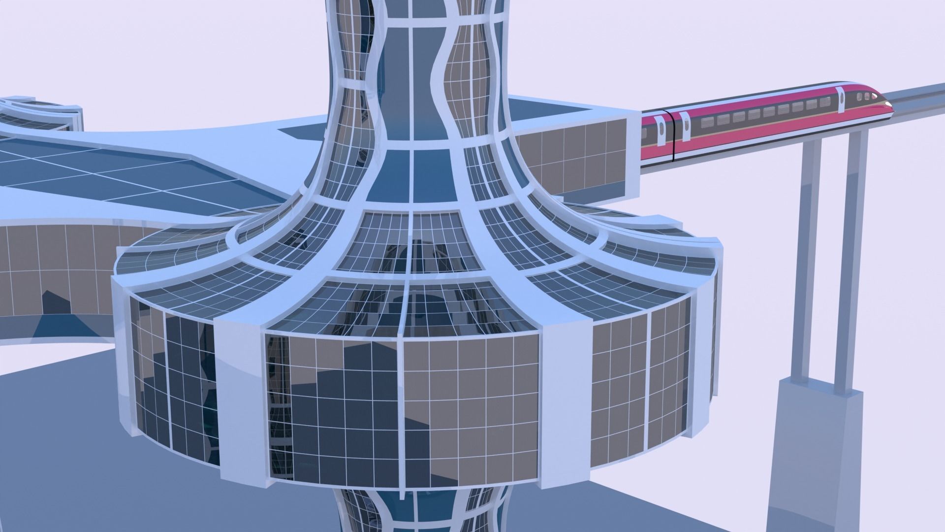 Future skyscrapers with maglev station 3D model_10