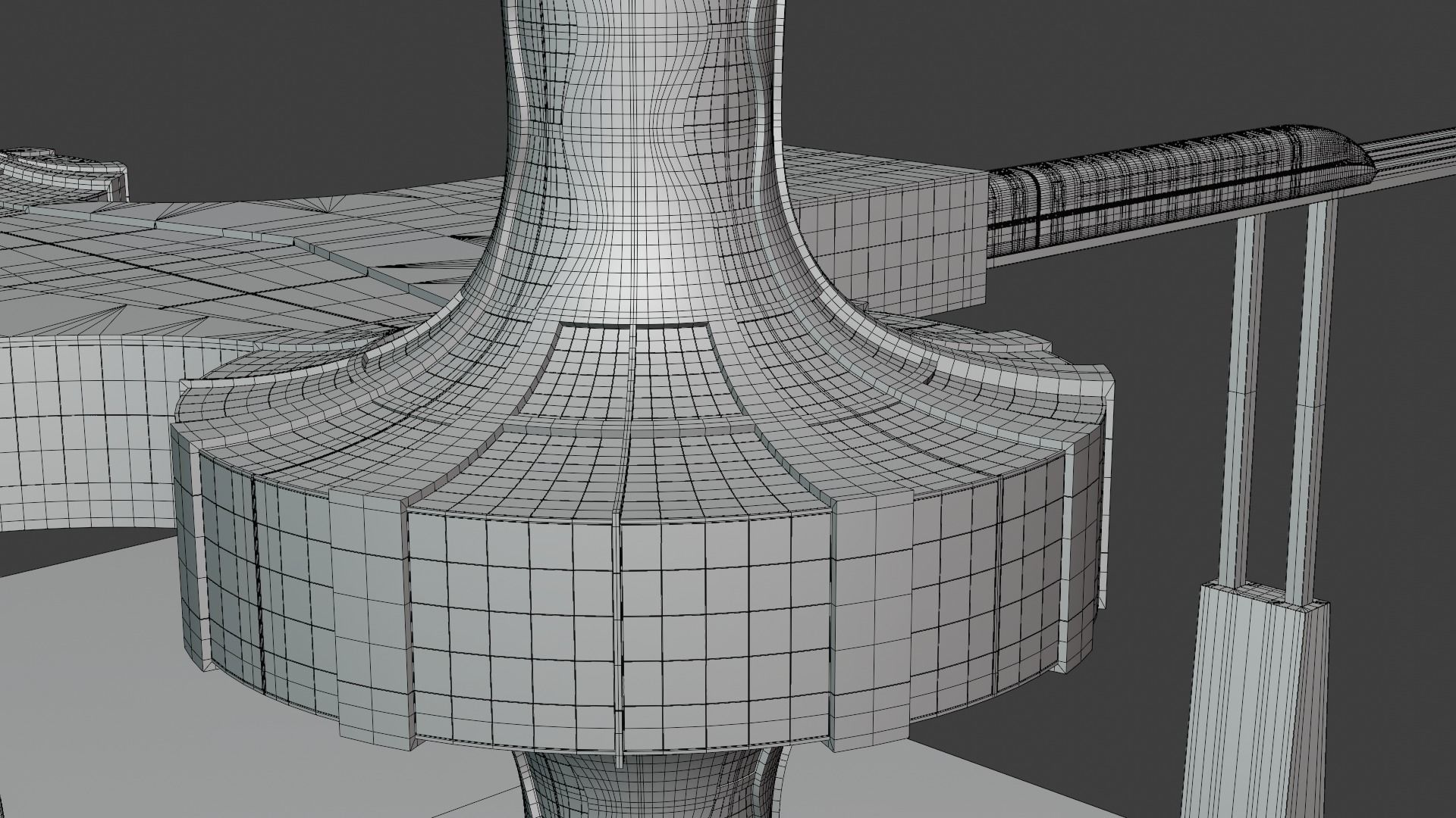 Future skyscrapers with maglev station 3D model_11