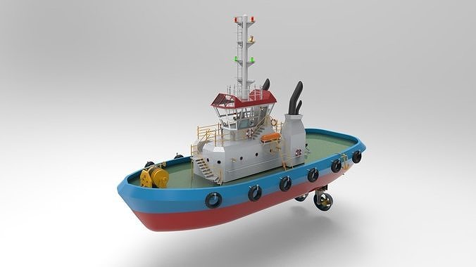 Tugboat CGI and Printed Model 3D model
