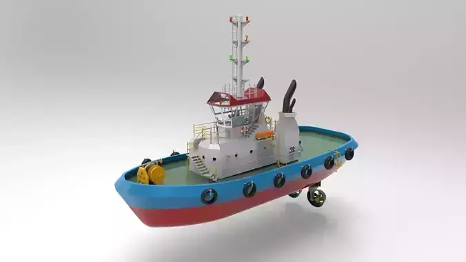 Tugboat CGI and Printed Model 3D model