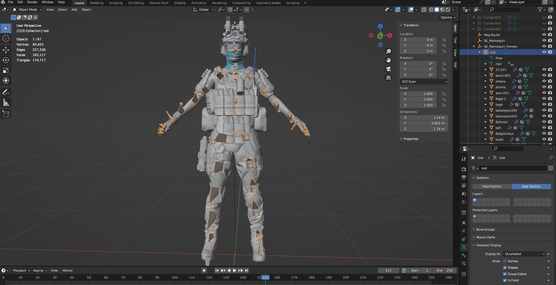 Female-Military Low-poly 3D model_12