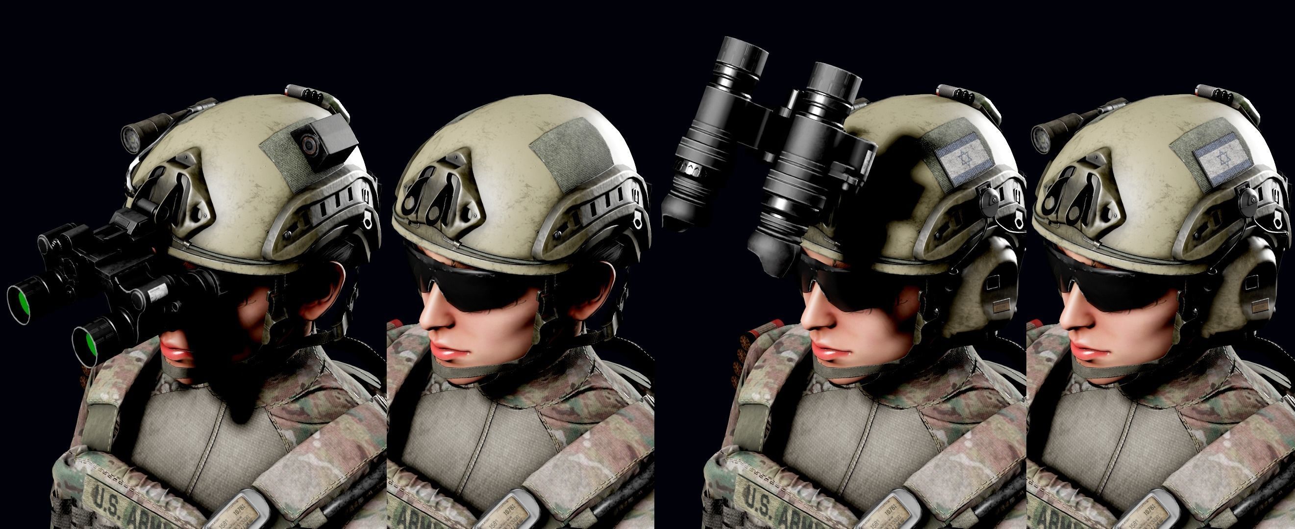 Female-Military Low-poly 3D model_10