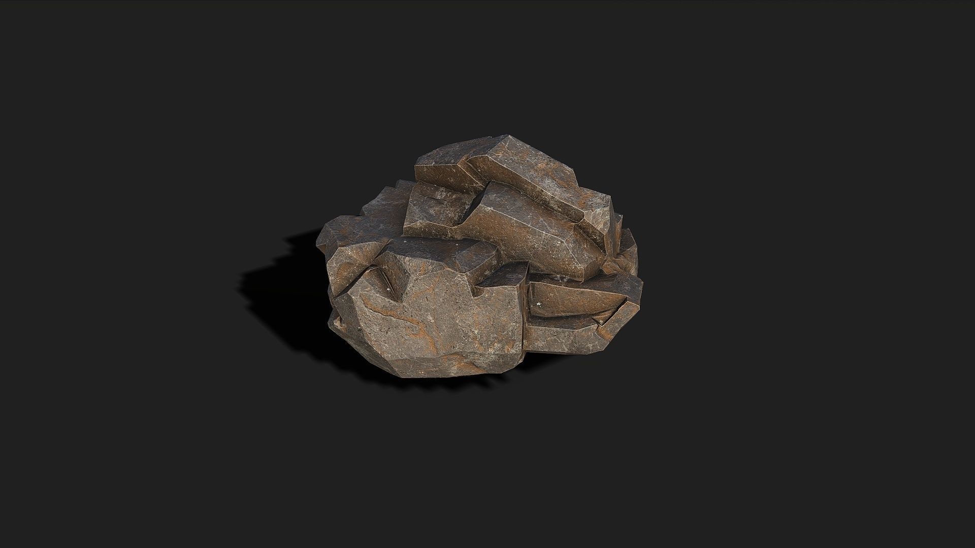 Mountain cliff Rocks - PBR Pack 01 Low-poly 3D model_4