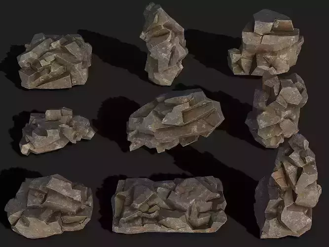 Mountain cliff Rocks - PBR Pack 01