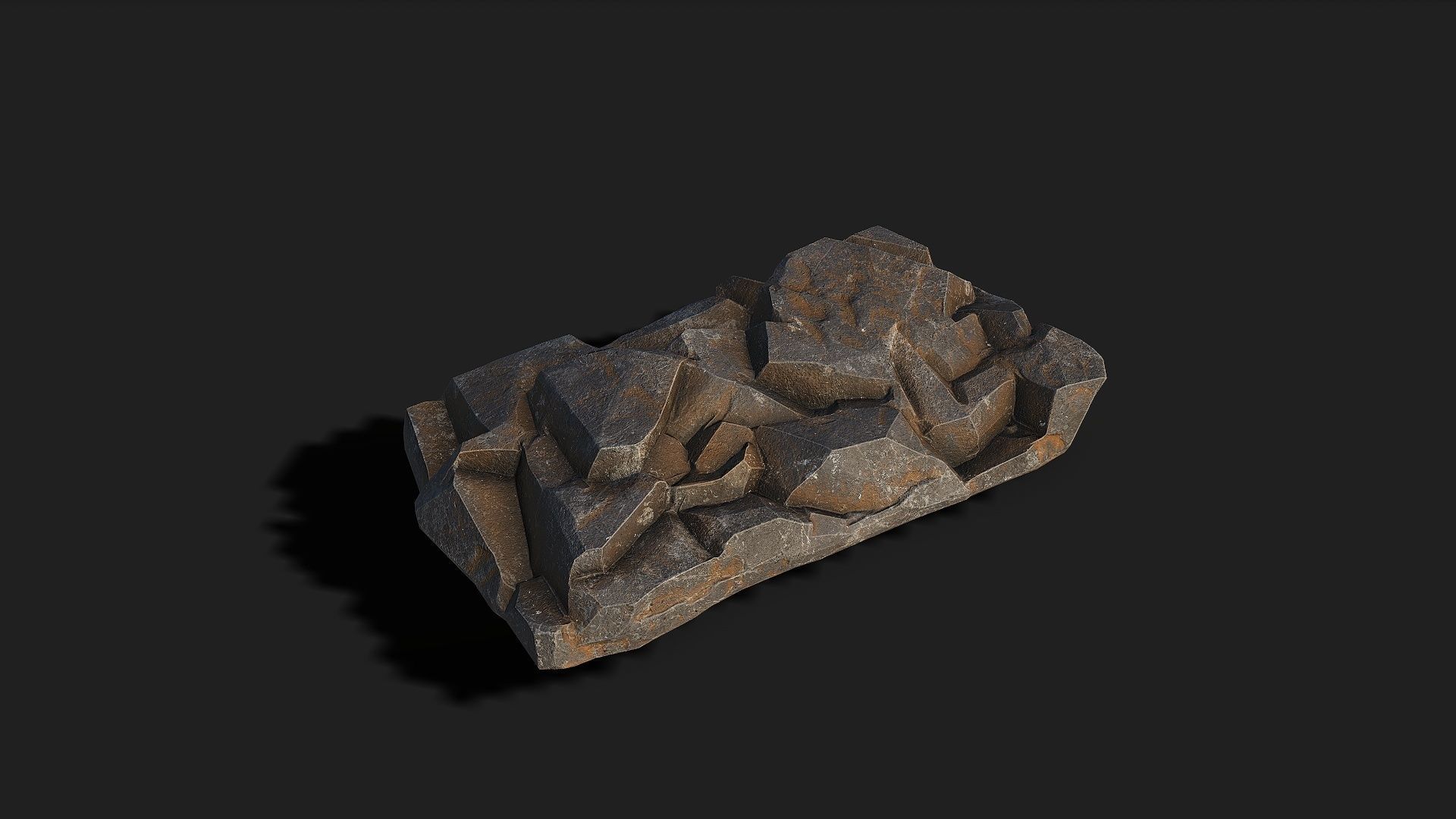 Mountain cliff Rocks - PBR Pack 01 Low-poly 3D model_10