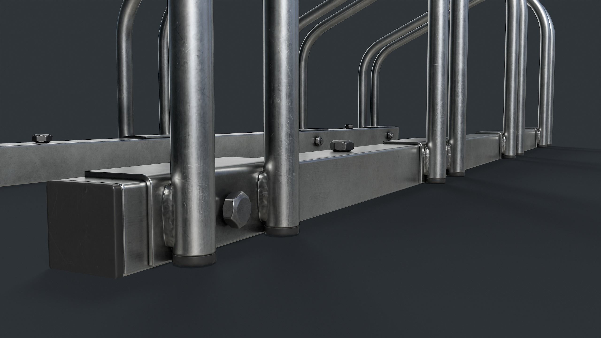 Bike Rack 1 PBR Game Ready Low-poly 3D model_16