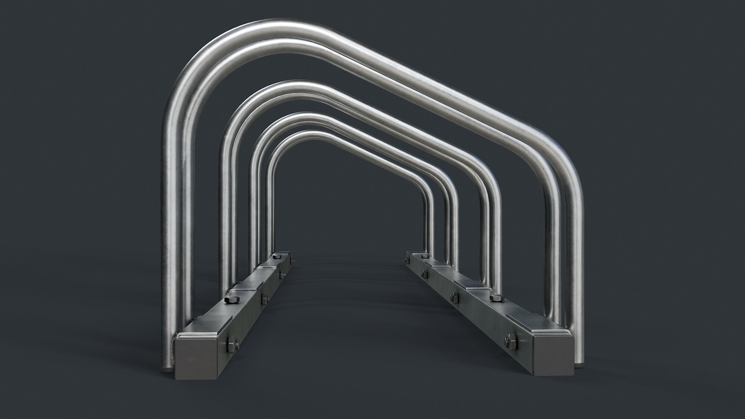 Bike Rack 1 PBR Game Ready Low-poly 3D model_9
