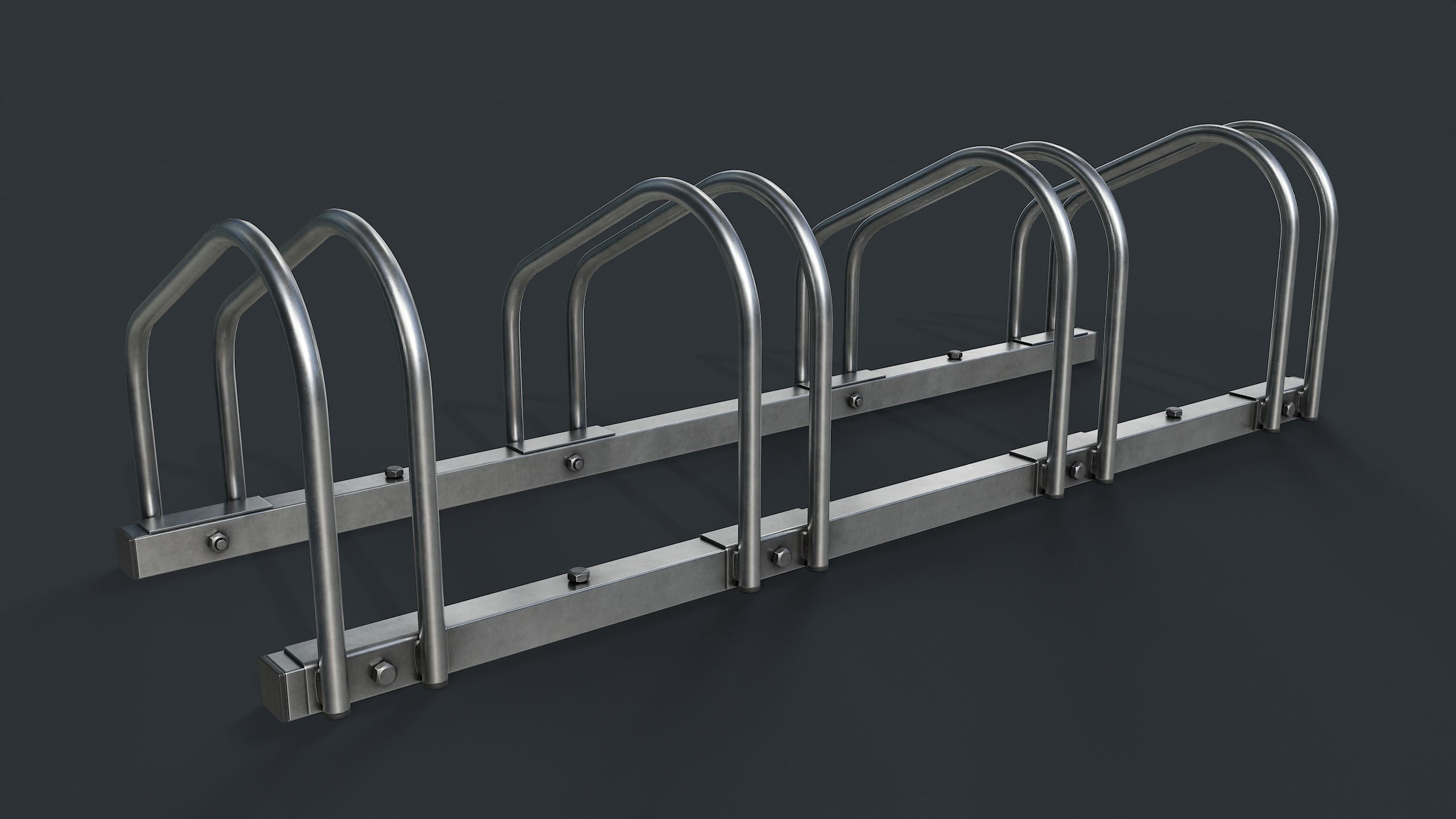 Bike Rack 1 PBR Game Ready Low-poly 3D model_4