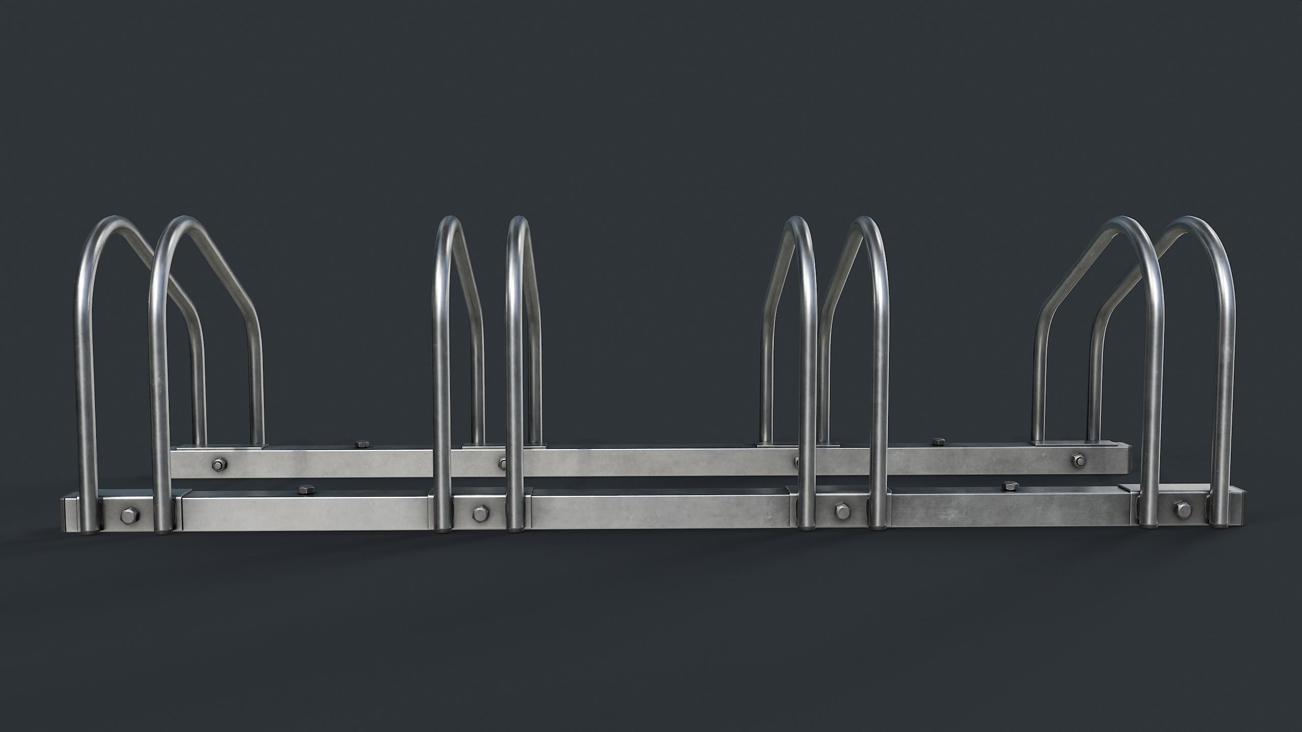 Bike Rack 1 PBR Game Ready Low-poly 3D model_8