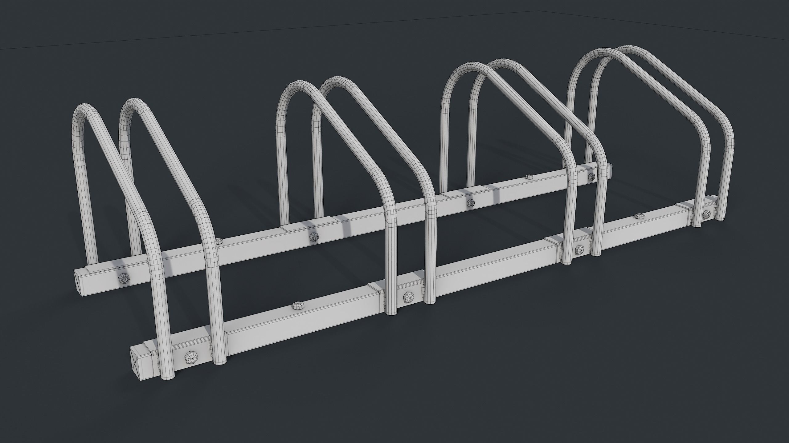 Bike Rack 1 PBR Game Ready Low-poly 3D model_17