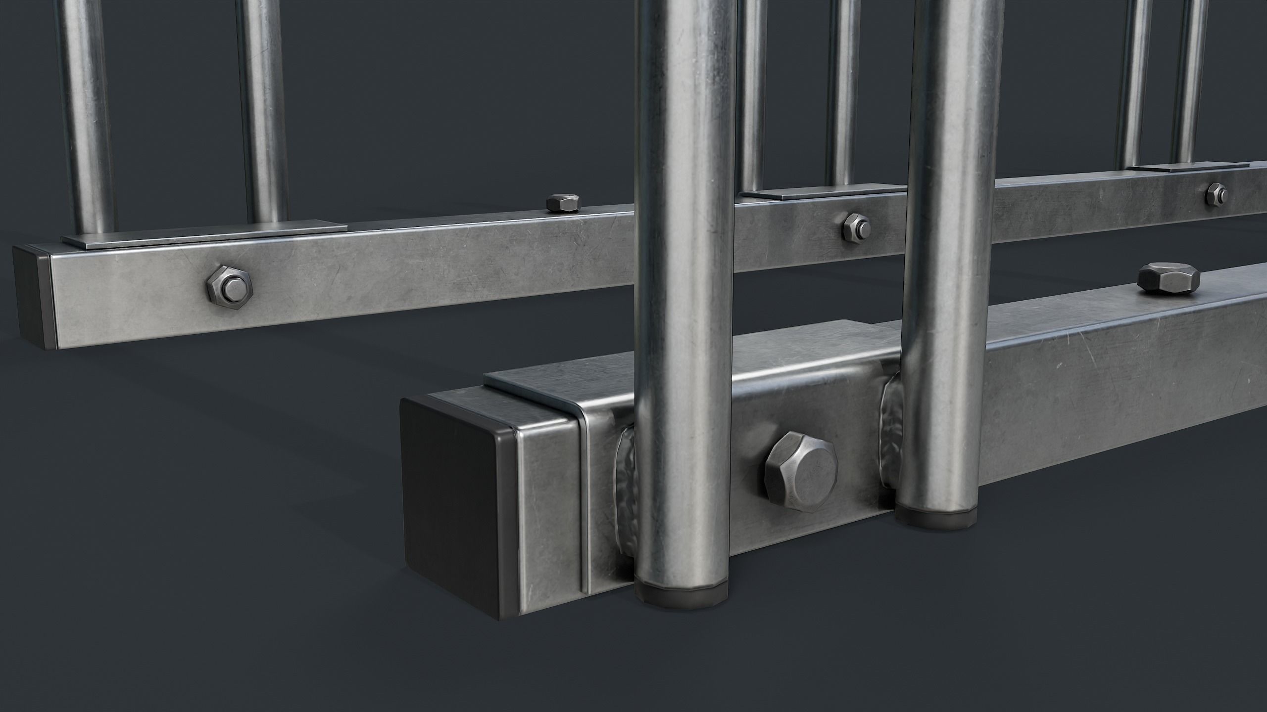 Bike Rack 1 PBR Game Ready Low-poly 3D model_10