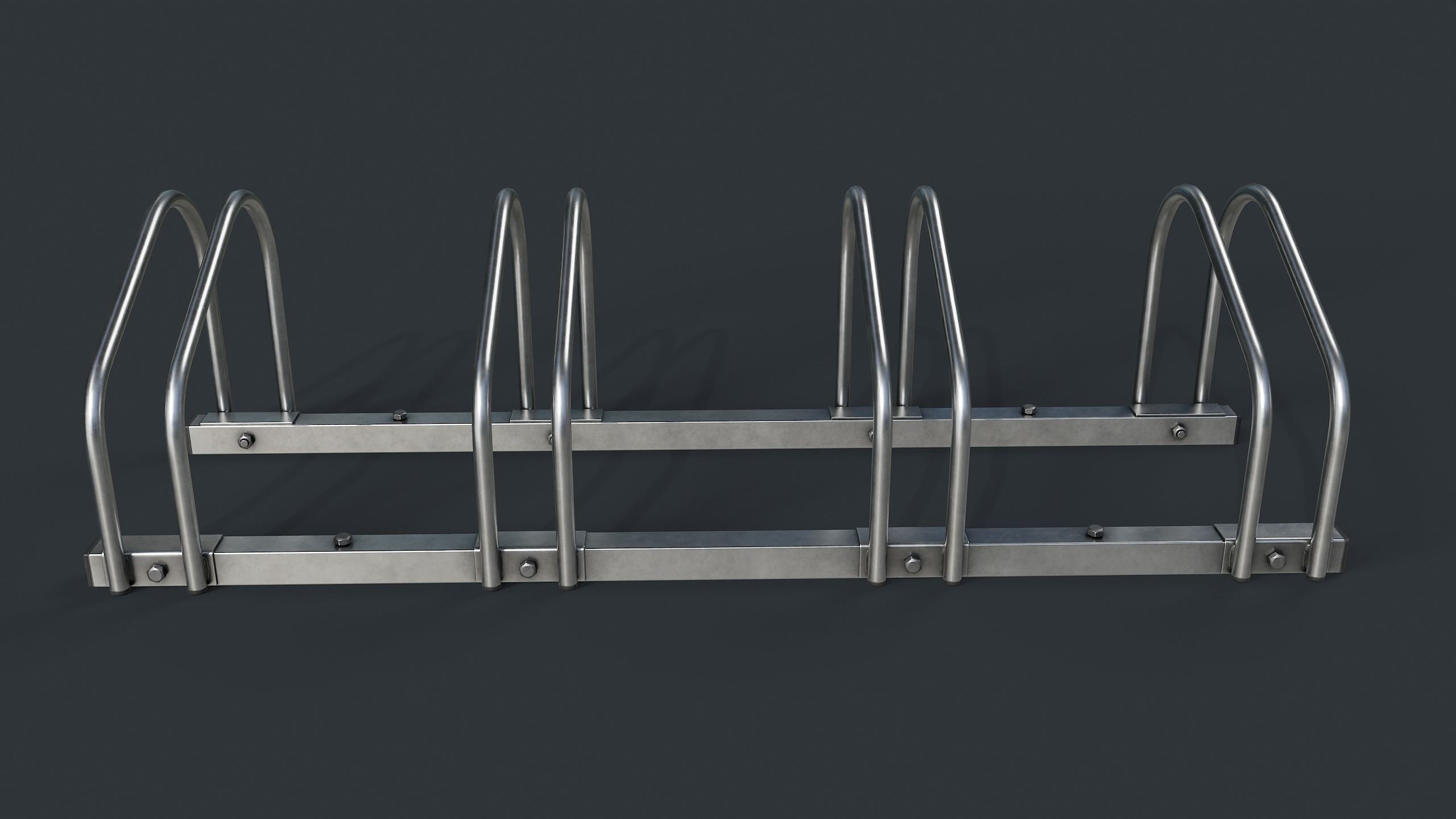 Bike Rack 1 PBR Game Ready Low-poly 3D model_5