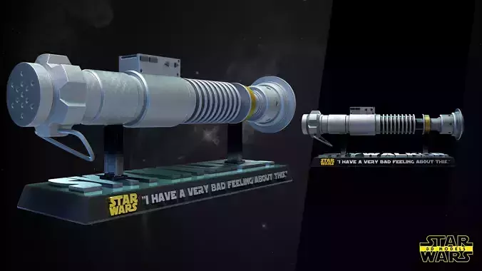 Luke Lightsaber Sculpture Tested for 3D printing