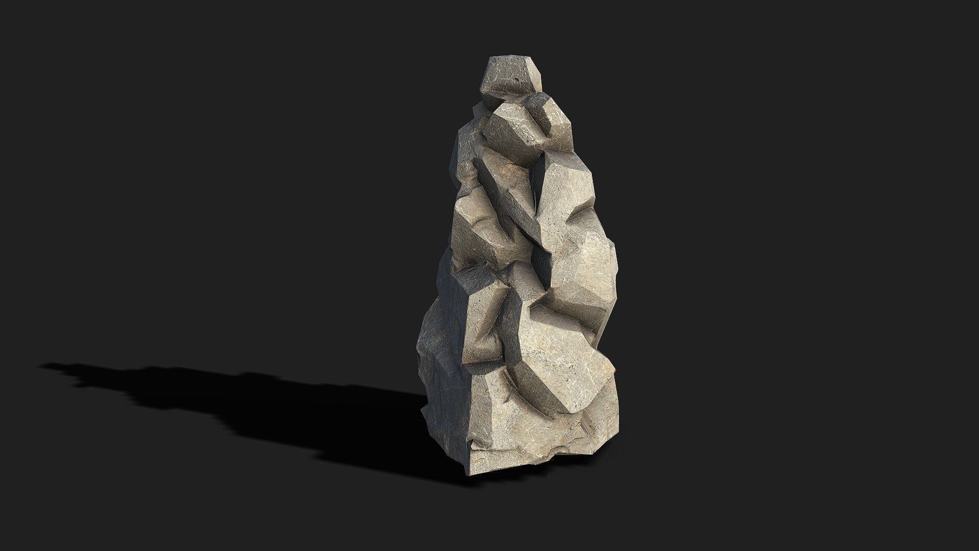 Mountain cliff Rocks - PBR Pack 02 Low-poly 3D model_7