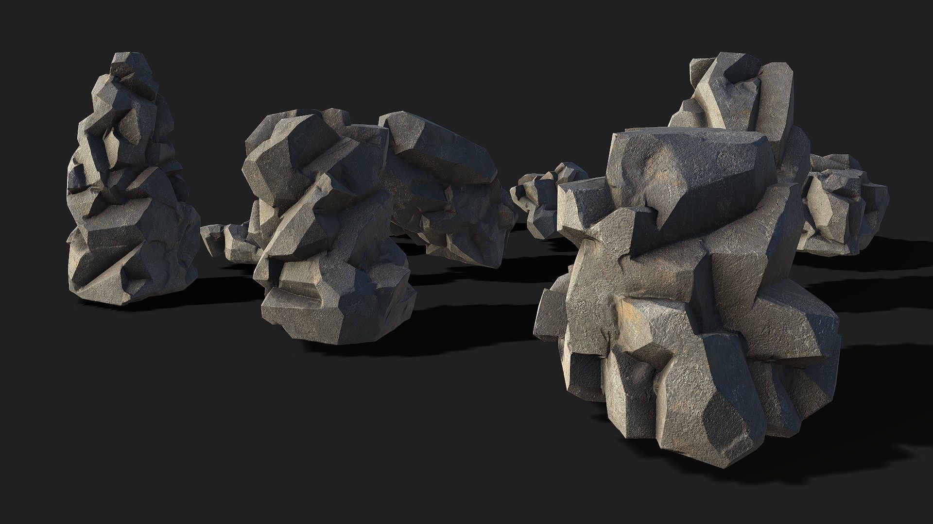 Mountain cliff Rocks - PBR Pack 02 Low-poly 3D model_3
