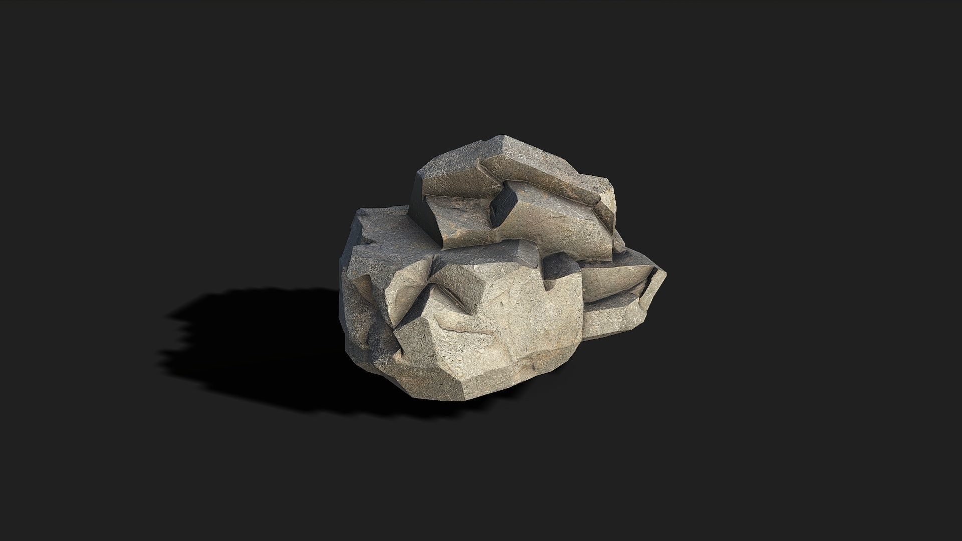 Mountain cliff Rocks - PBR Pack 02 Low-poly 3D model_5