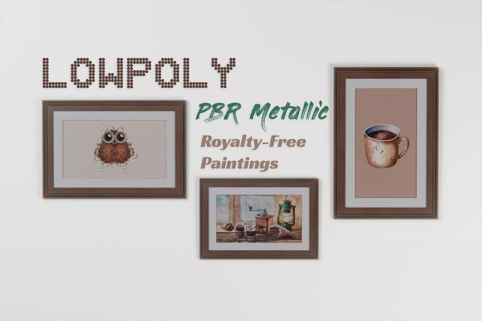 Cafe Wall Pictures Free 3D model