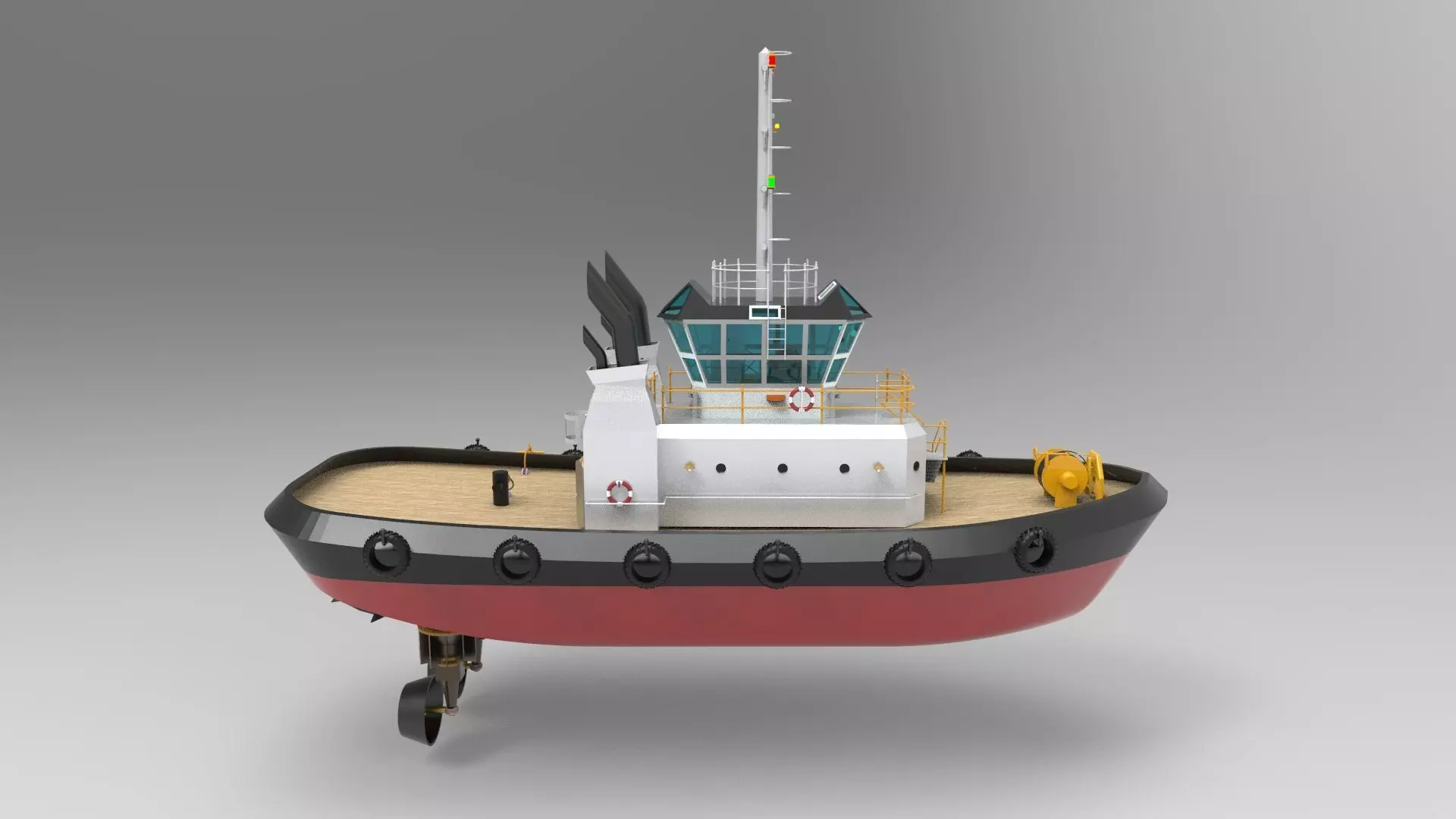 Tugboat CGI and Printed Model Low-poly 3D model_0
