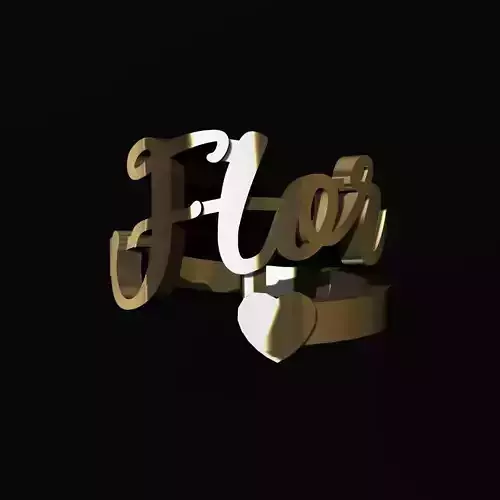 ANILLO DE NOMBRE FLOR MODELO 3D