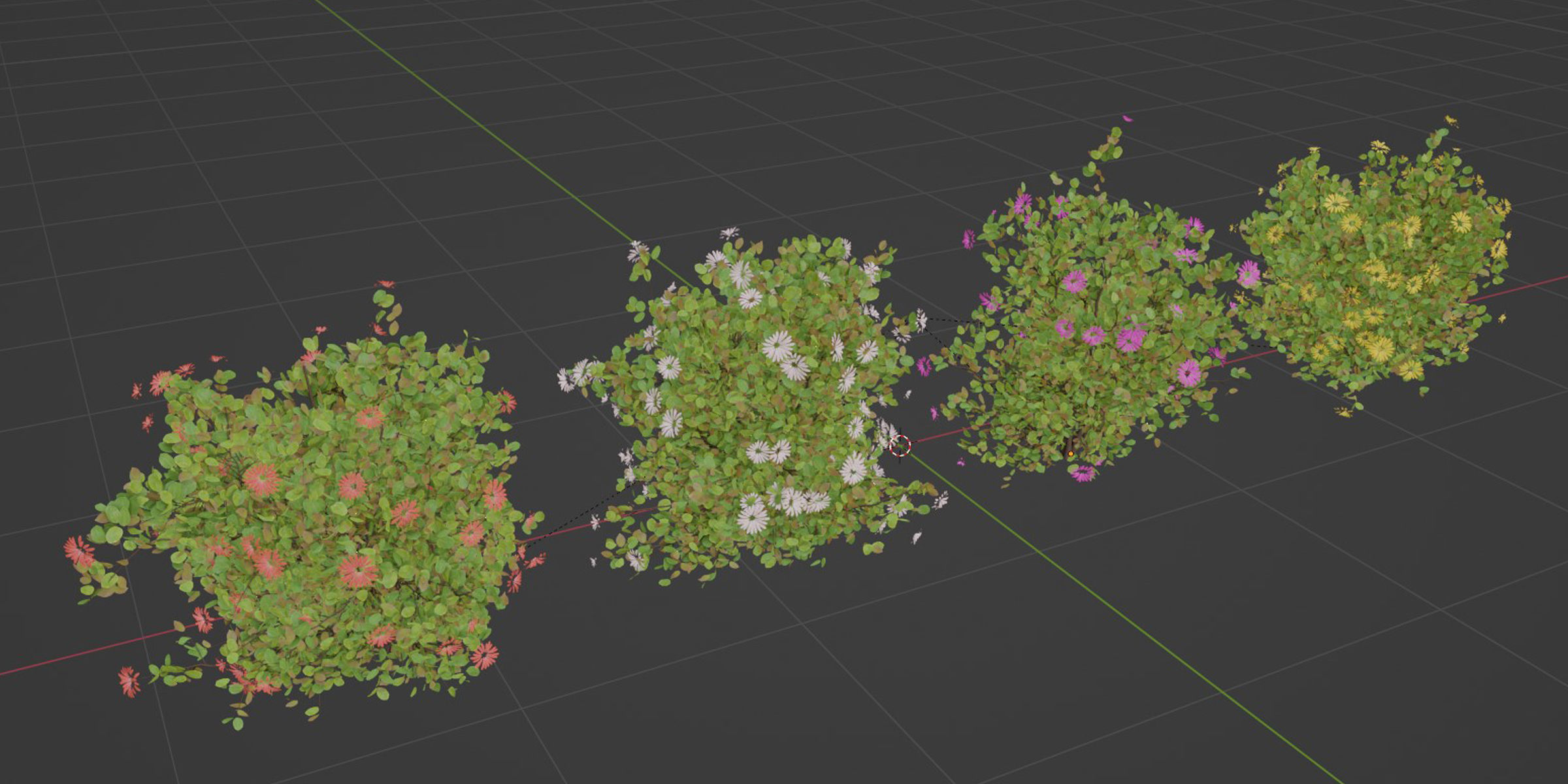 Flowering Bushes collection vol 108-Blender 3D model_5