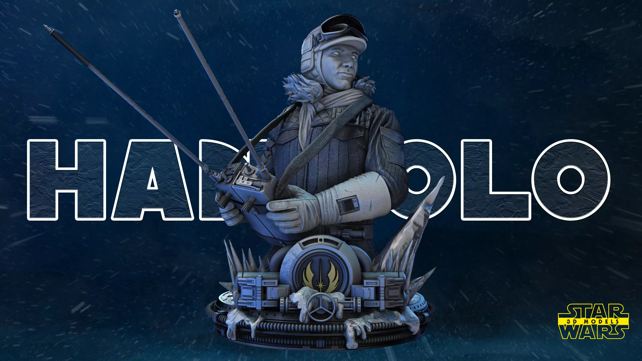 Han Solo Snowsuit Bust Tested for 3D printing 3D print model_0